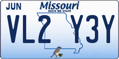 MO license plate VL2Y3Y