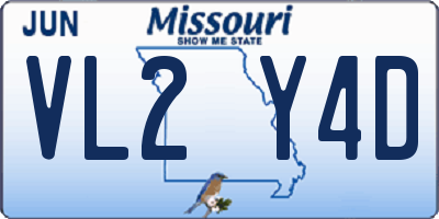 MO license plate VL2Y4D