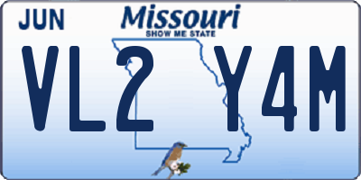 MO license plate VL2Y4M