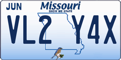 MO license plate VL2Y4X
