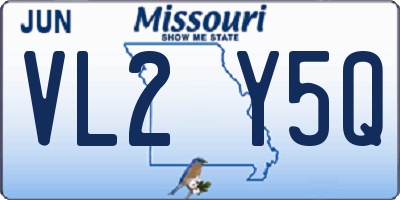 MO license plate VL2Y5Q