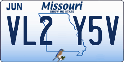 MO license plate VL2Y5V