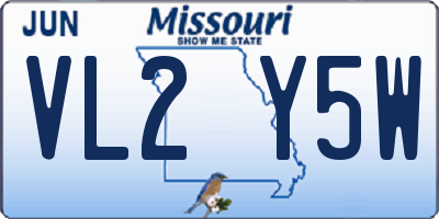MO license plate VL2Y5W