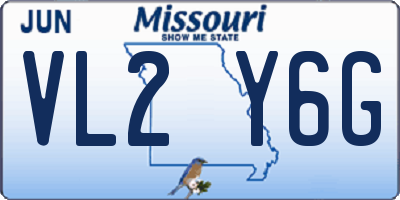 MO license plate VL2Y6G
