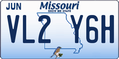 MO license plate VL2Y6H