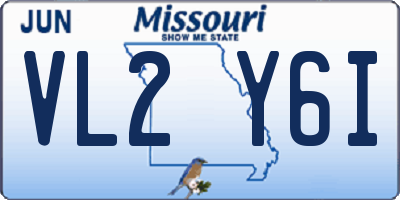 MO license plate VL2Y6I