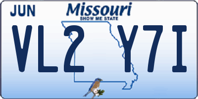 MO license plate VL2Y7I