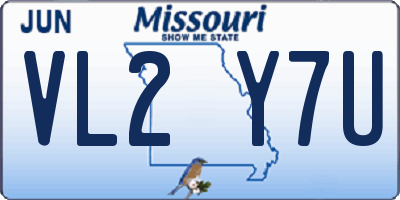 MO license plate VL2Y7U