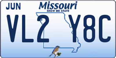MO license plate VL2Y8C