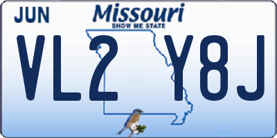 MO license plate VL2Y8J