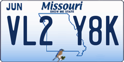 MO license plate VL2Y8K
