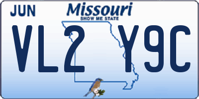 MO license plate VL2Y9C