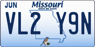 MO license plate VL2Y9N