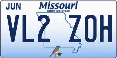 MO license plate VL2Z0H