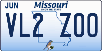 MO license plate VL2Z0O