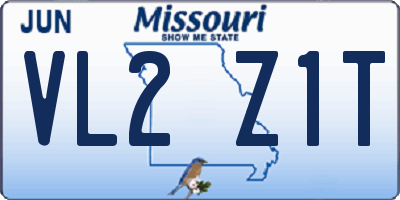 MO license plate VL2Z1T