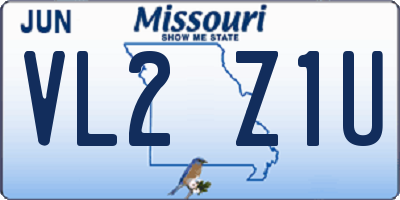 MO license plate VL2Z1U