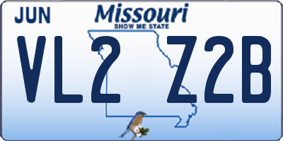 MO license plate VL2Z2B