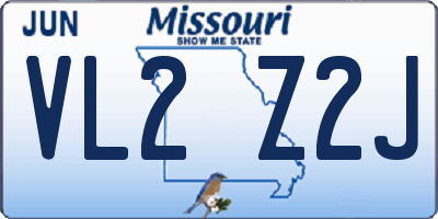 MO license plate VL2Z2J