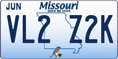 MO license plate VL2Z2K