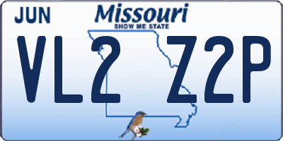 MO license plate VL2Z2P