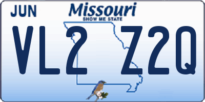 MO license plate VL2Z2Q