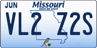 MO license plate VL2Z2S