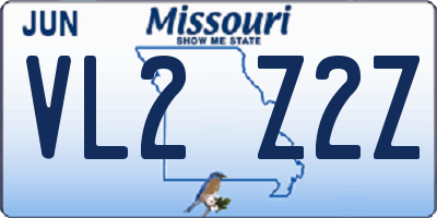 MO license plate VL2Z2Z