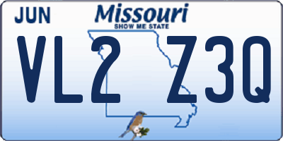 MO license plate VL2Z3Q