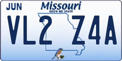 MO license plate VL2Z4A