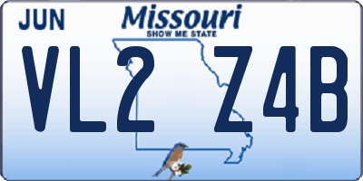 MO license plate VL2Z4B