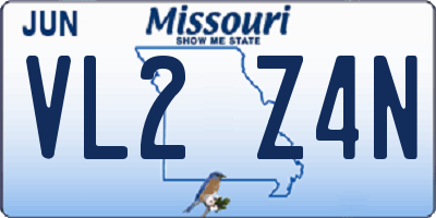 MO license plate VL2Z4N