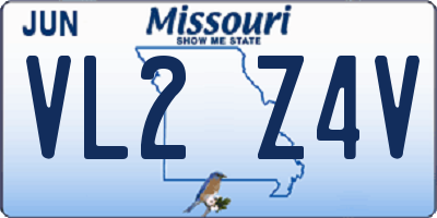 MO license plate VL2Z4V