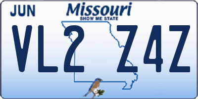 MO license plate VL2Z4Z