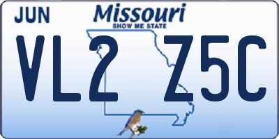 MO license plate VL2Z5C
