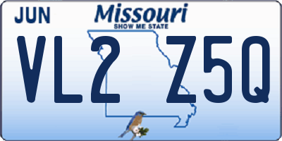 MO license plate VL2Z5Q