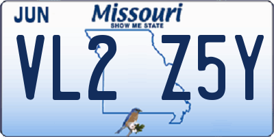 MO license plate VL2Z5Y
