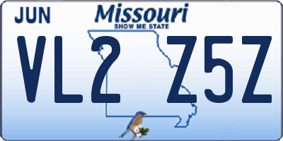 MO license plate VL2Z5Z