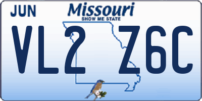 MO license plate VL2Z6C