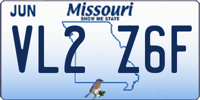 MO license plate VL2Z6F