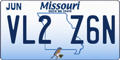 MO license plate VL2Z6N