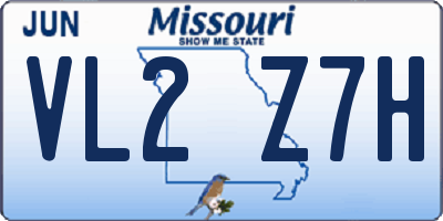 MO license plate VL2Z7H