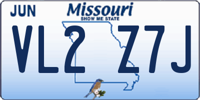 MO license plate VL2Z7J