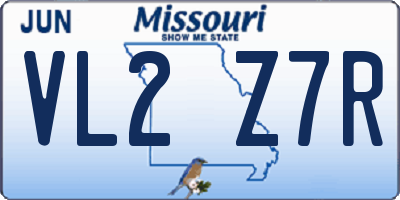 MO license plate VL2Z7R