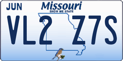 MO license plate VL2Z7S
