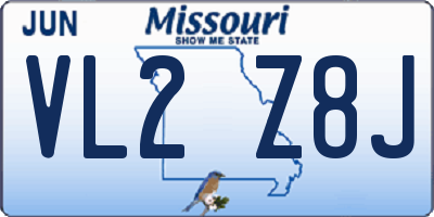 MO license plate VL2Z8J