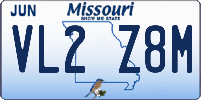 MO license plate VL2Z8M