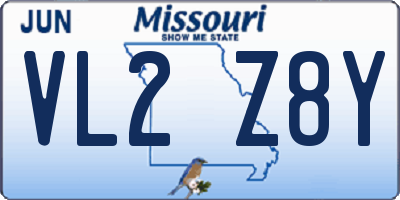MO license plate VL2Z8Y