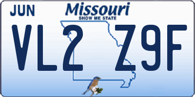 MO license plate VL2Z9F