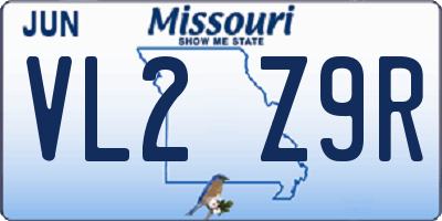 MO license plate VL2Z9R